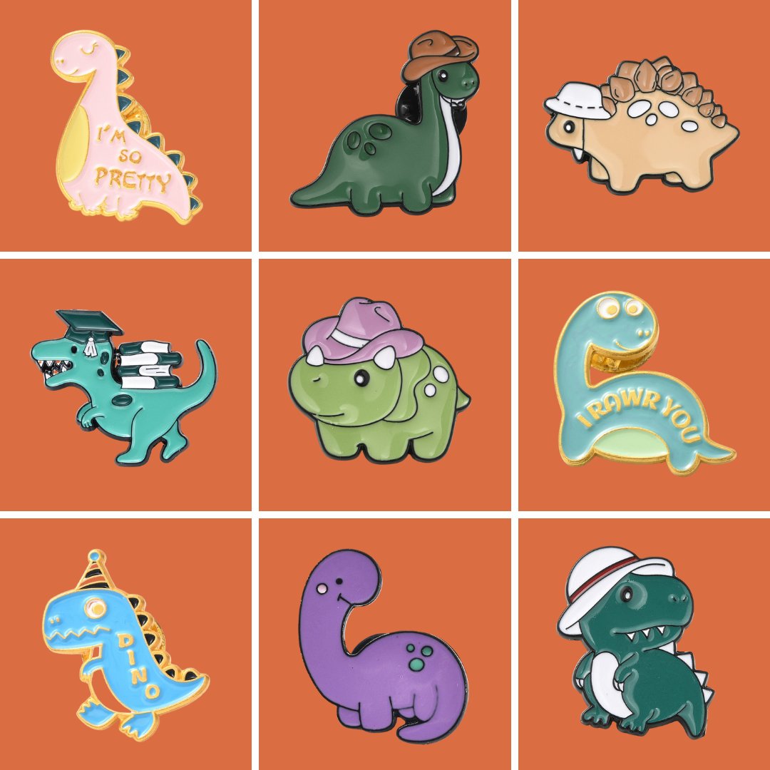 Dinosaur Enamel Pins – Jelly Metal