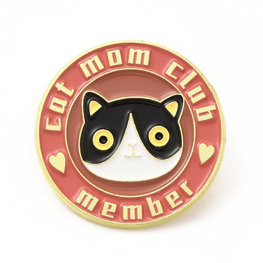 'Cat mom club member' enamel pin