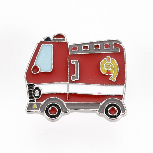 Fire truck enamel pin