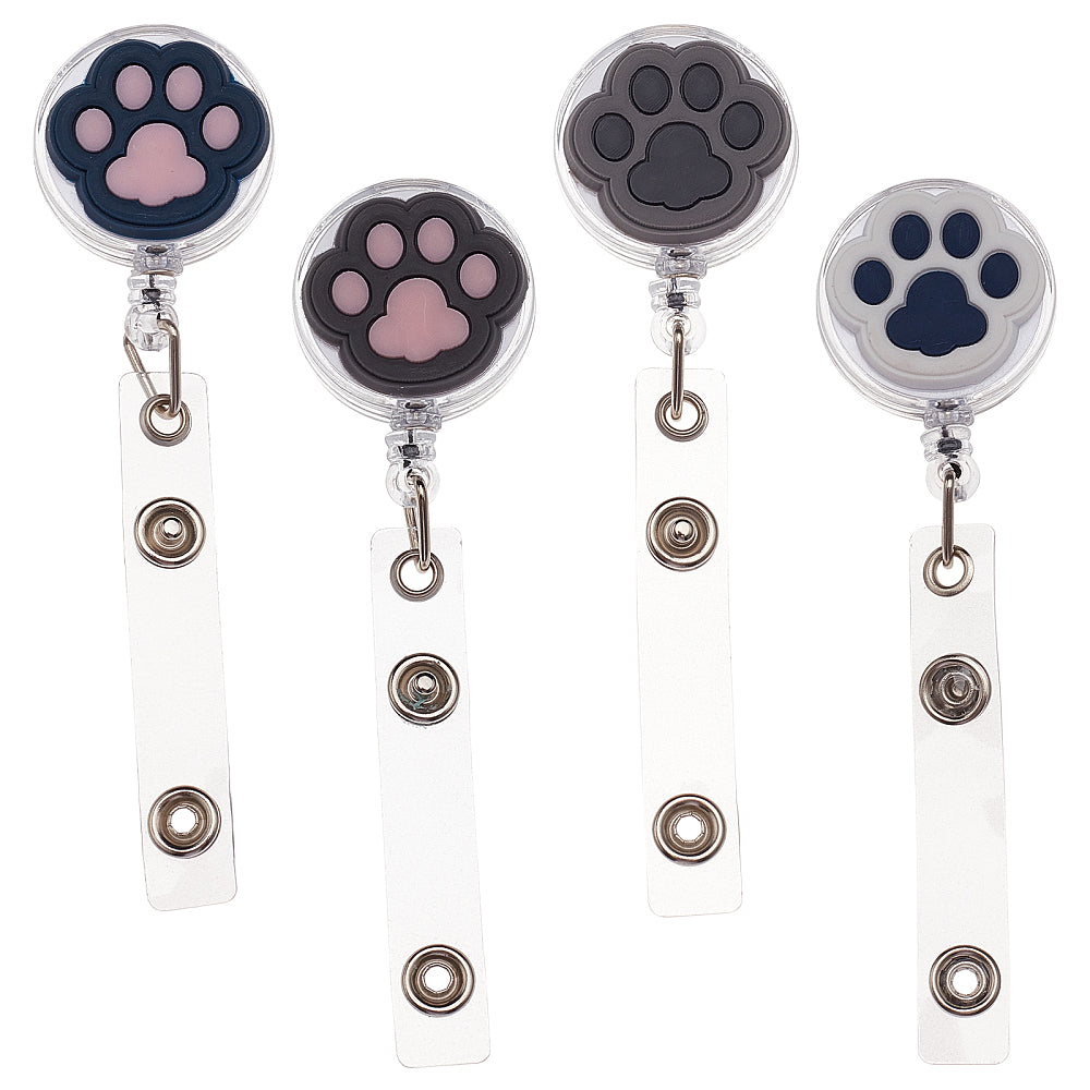 Paw Print ID Name Tag Badge Card Holder