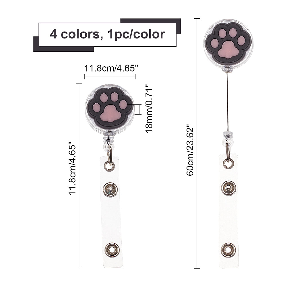 Paw Print ID Name Tag Badge Card Holder