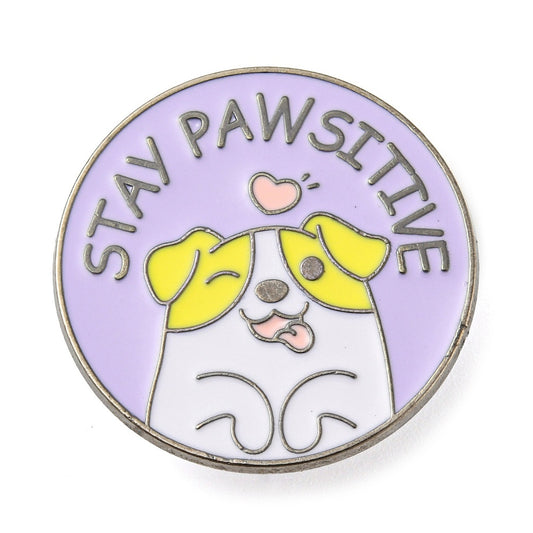 'Stay pawsitive' enamel pin