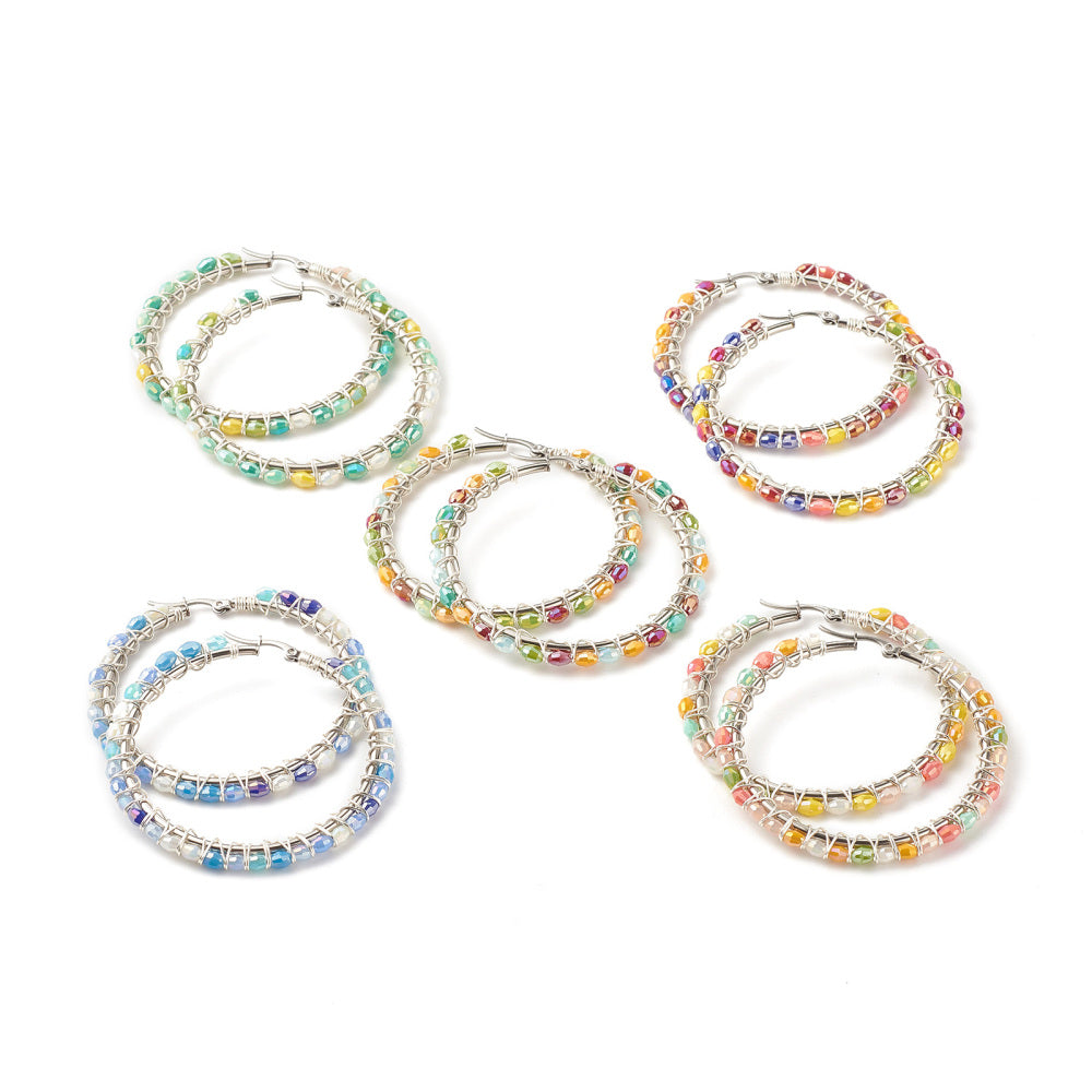 BEADED hoops