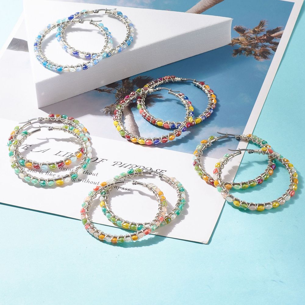 BEADED hoops