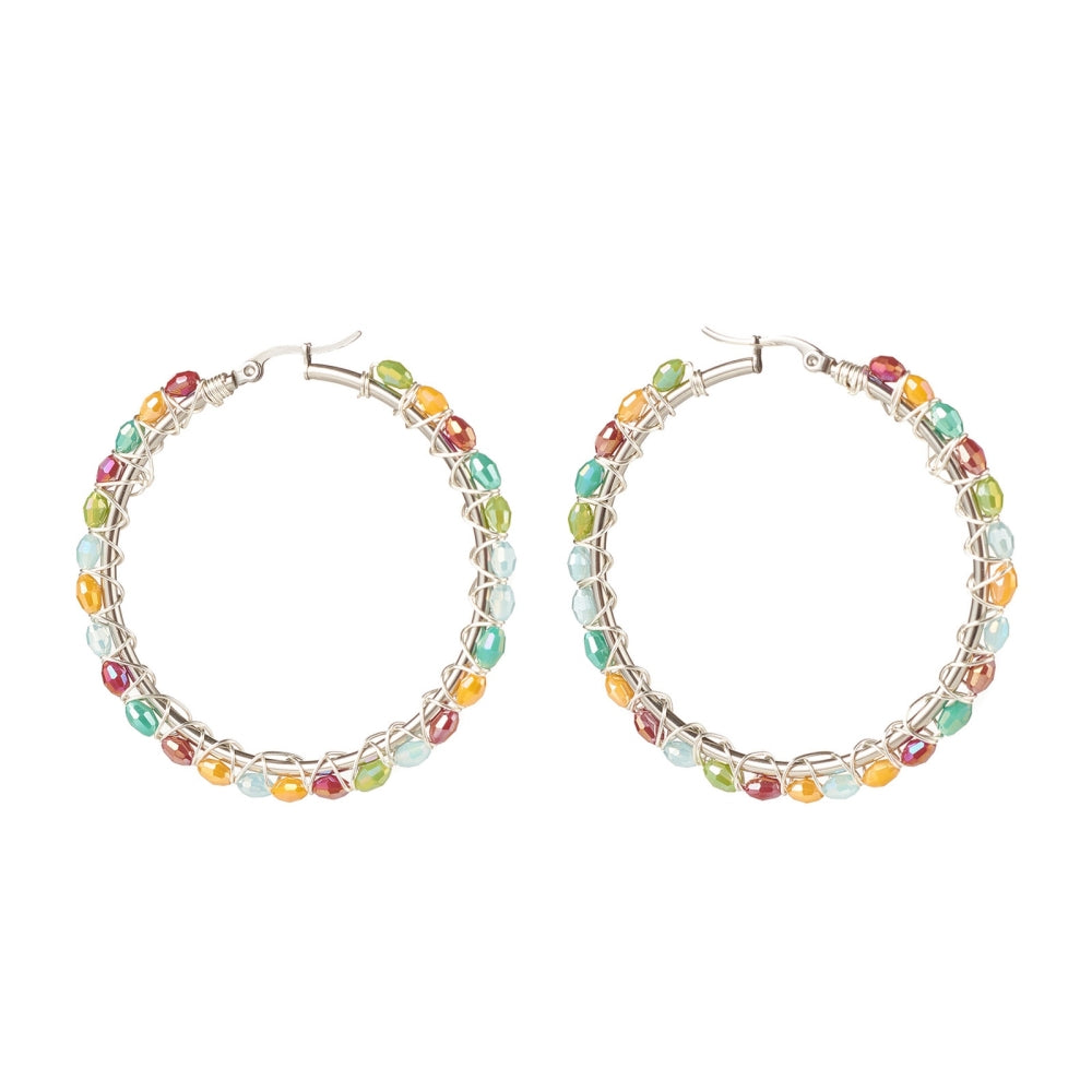 BEADED hoops