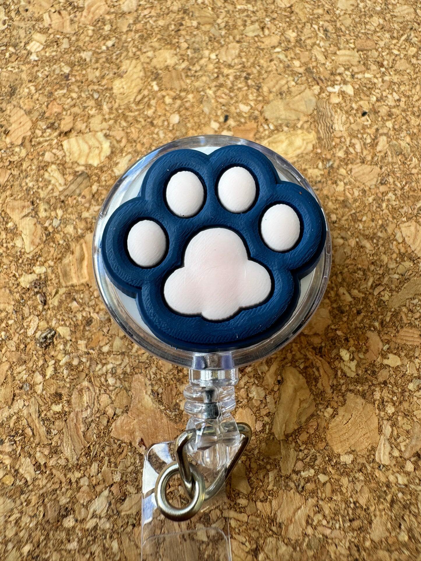 Paw Print ID Name Tag Badge Card Holder