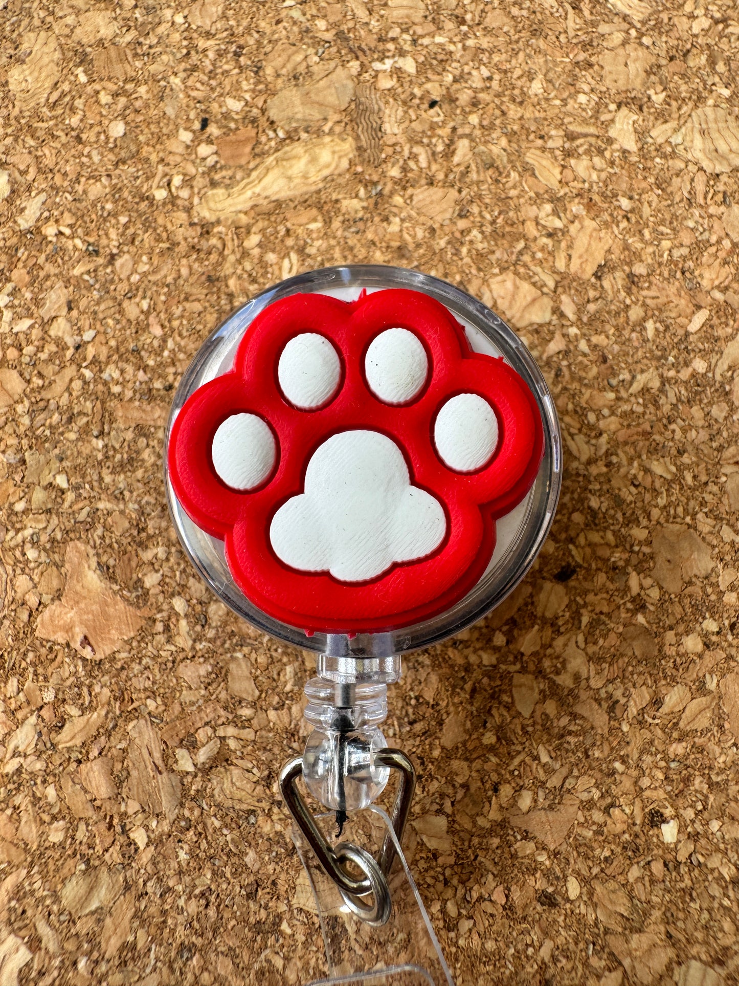 Paw Print ID Name Tag Badge Card Holder