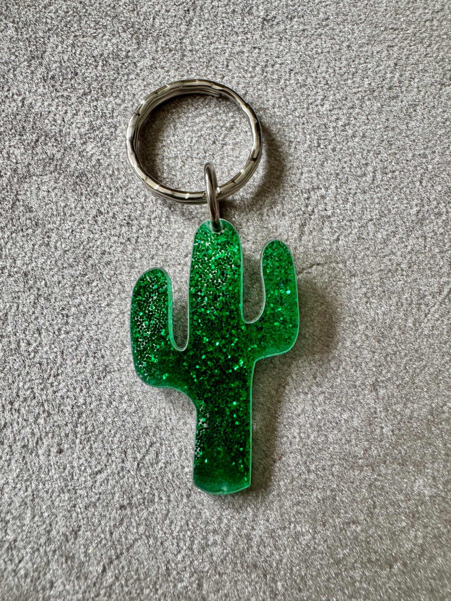 Glitter cactus keyring