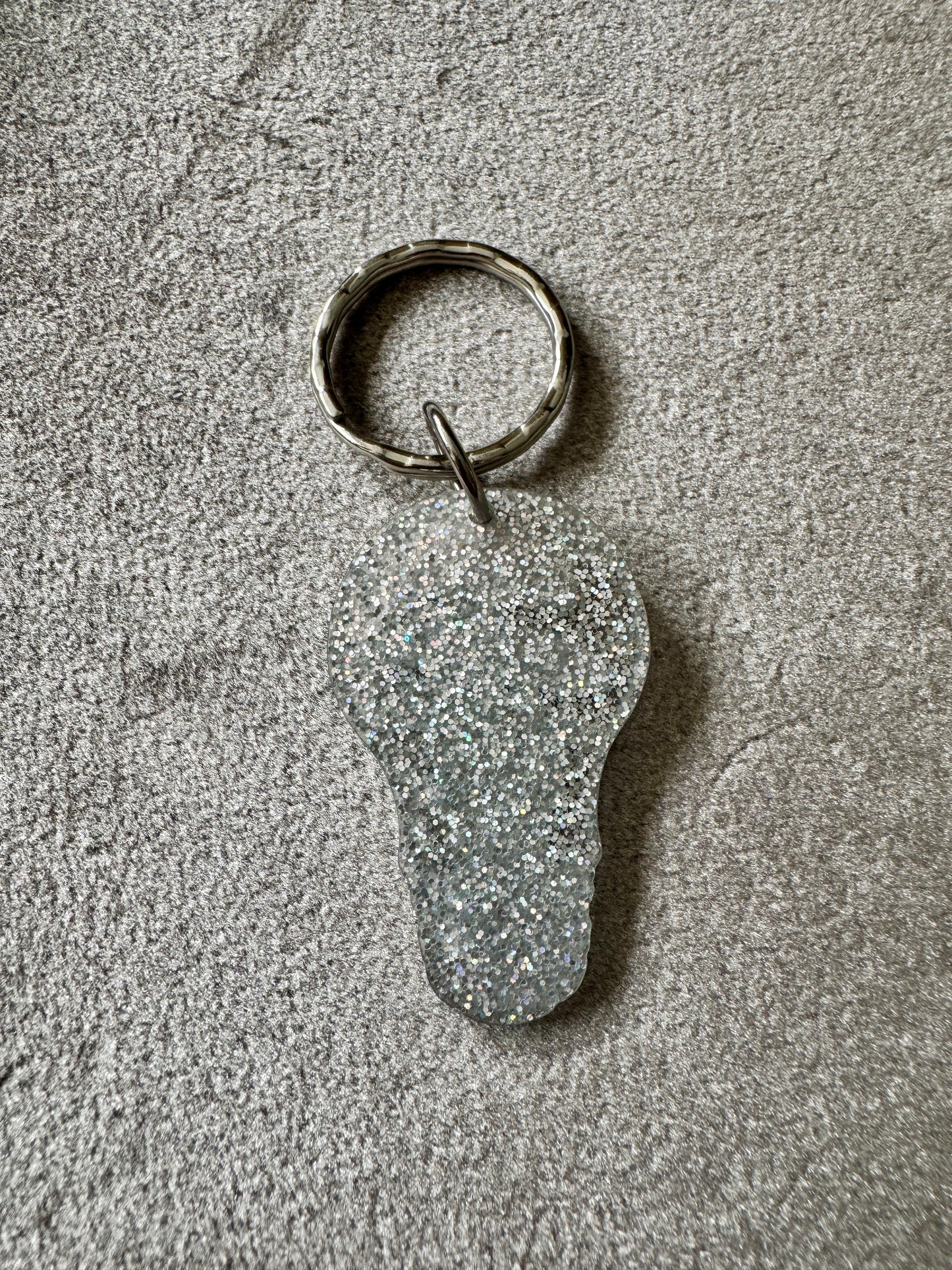 Glitter mushroom lightbulb keyring