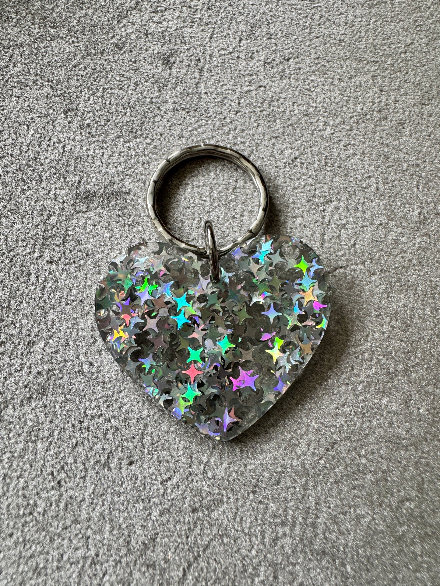 Glitter Heart Keyring