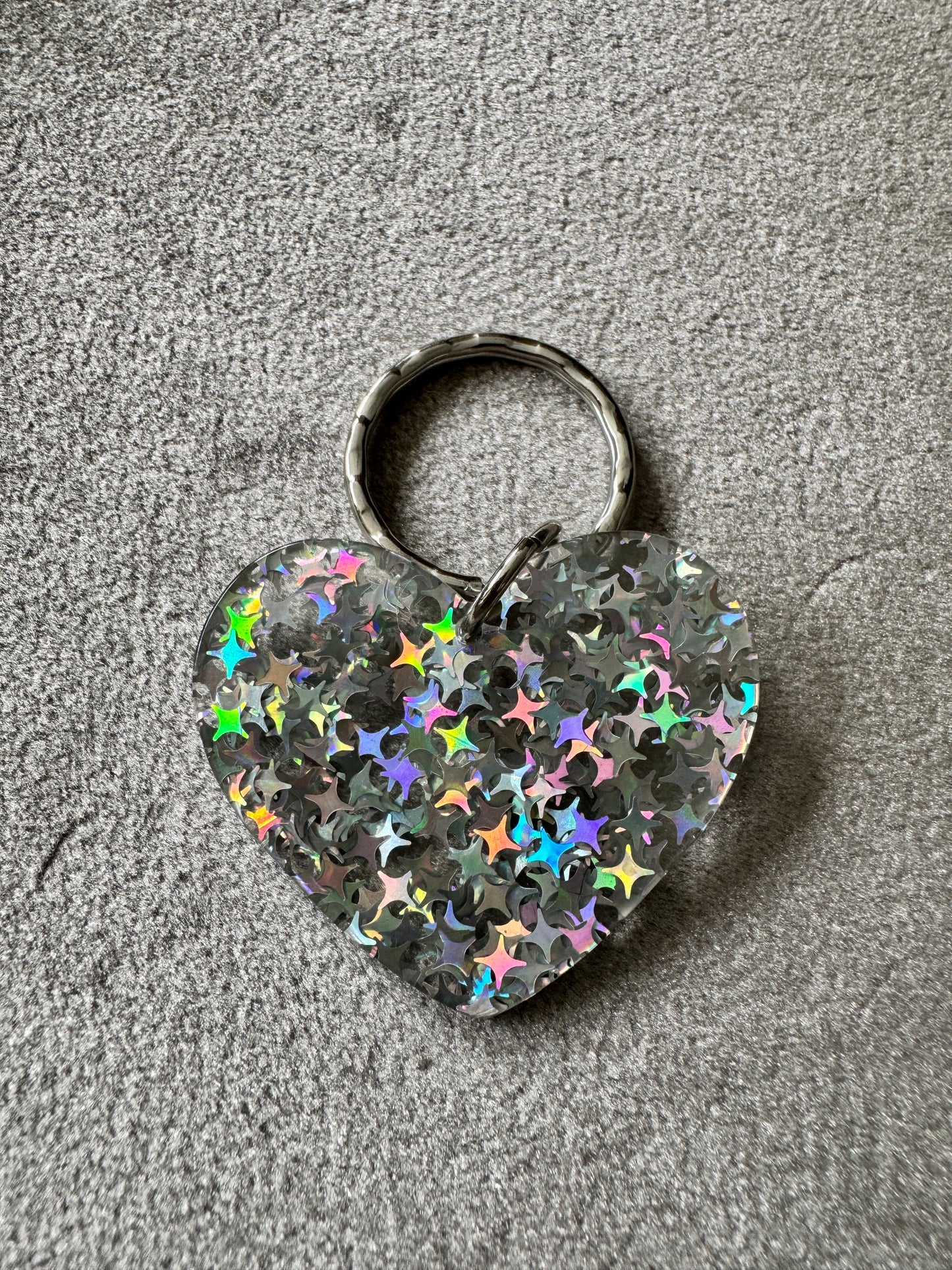 Glitter Heart Keyring