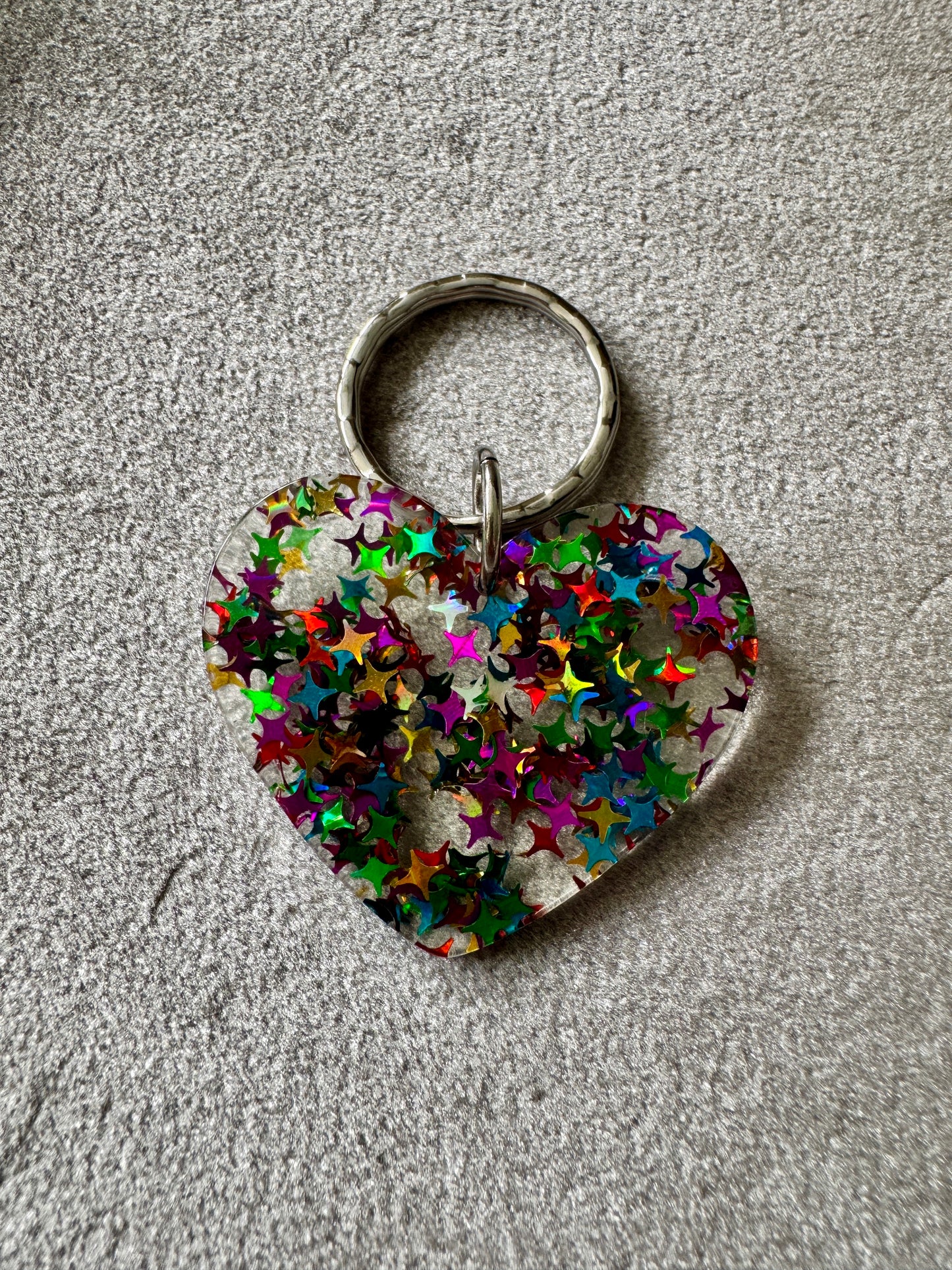 Glitter Heart Keyring