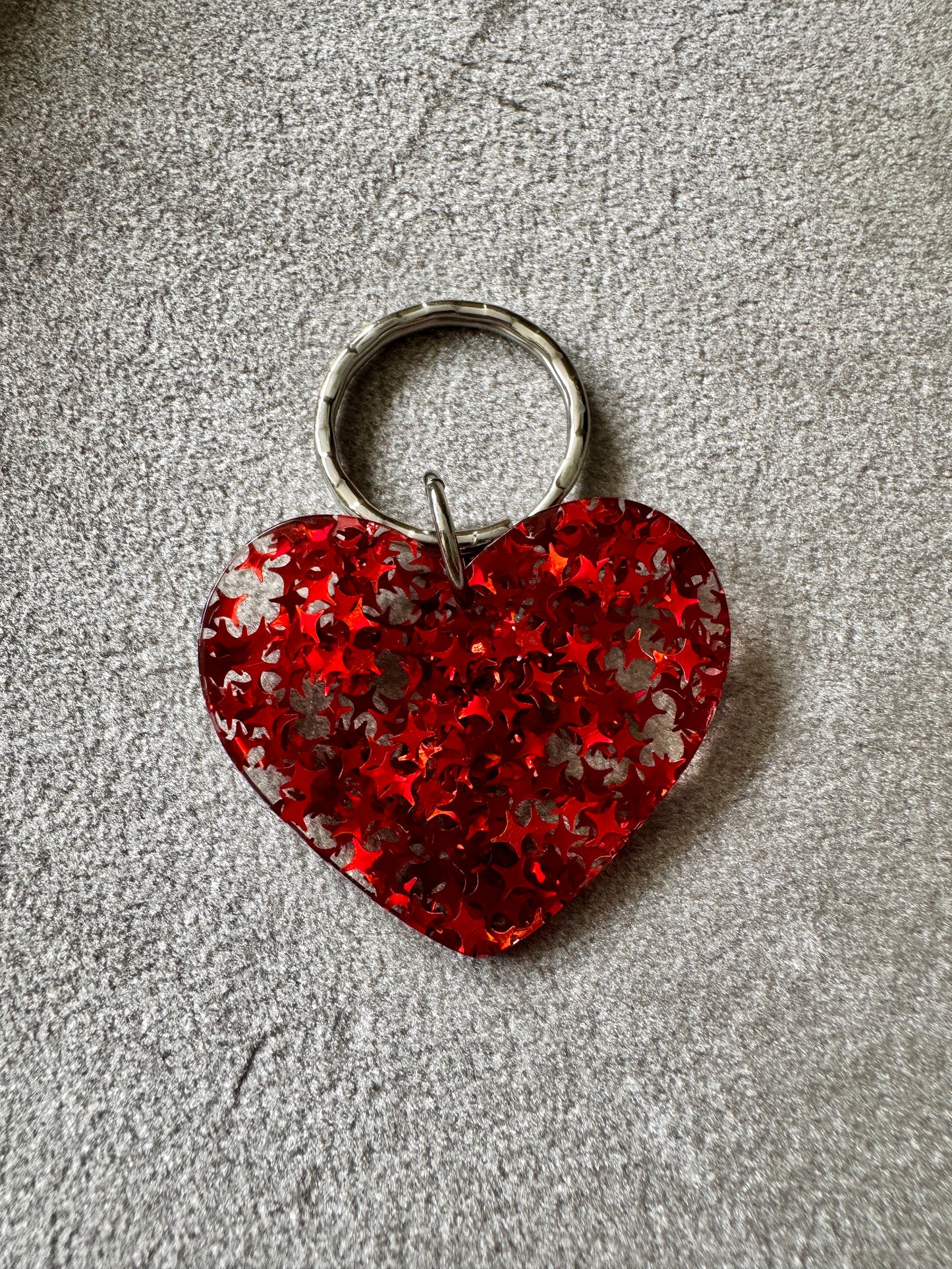 Glitter Heart Keyring