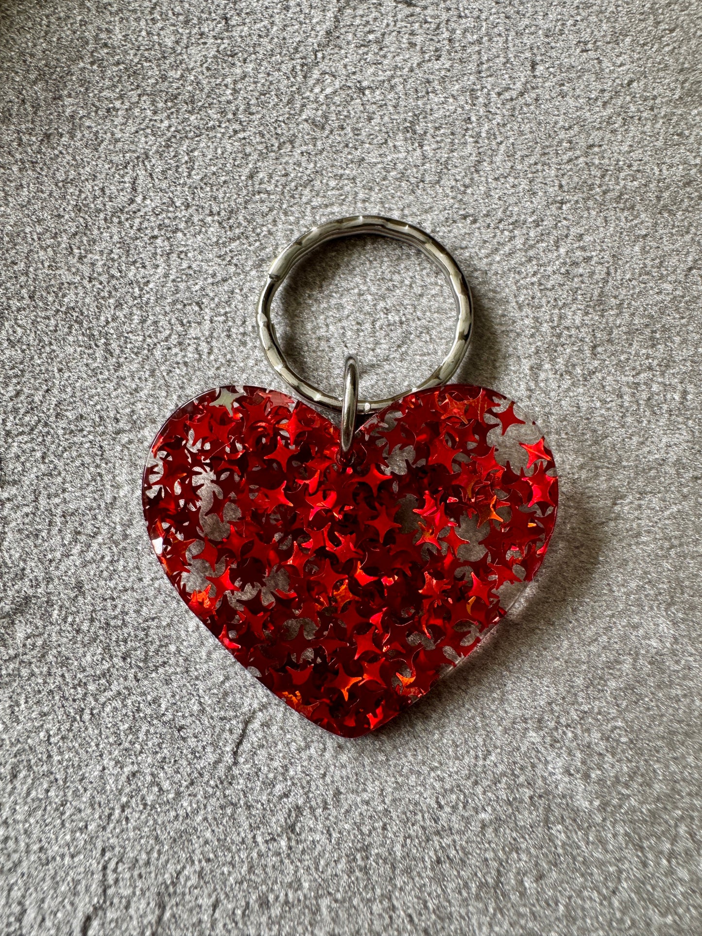 Glitter Heart Keyring