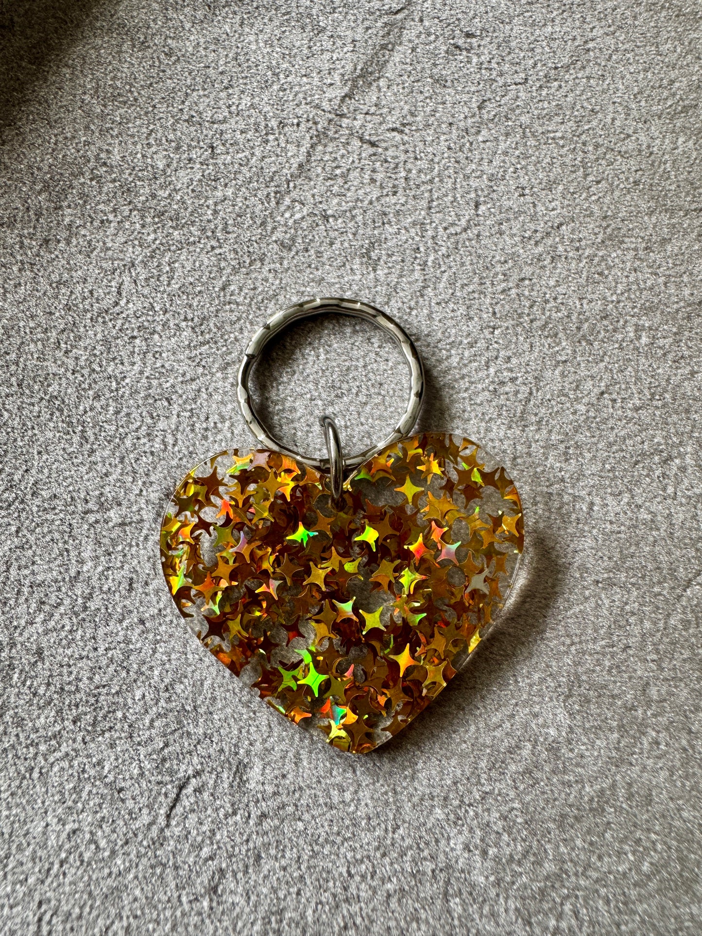 Glitter Heart Keyring