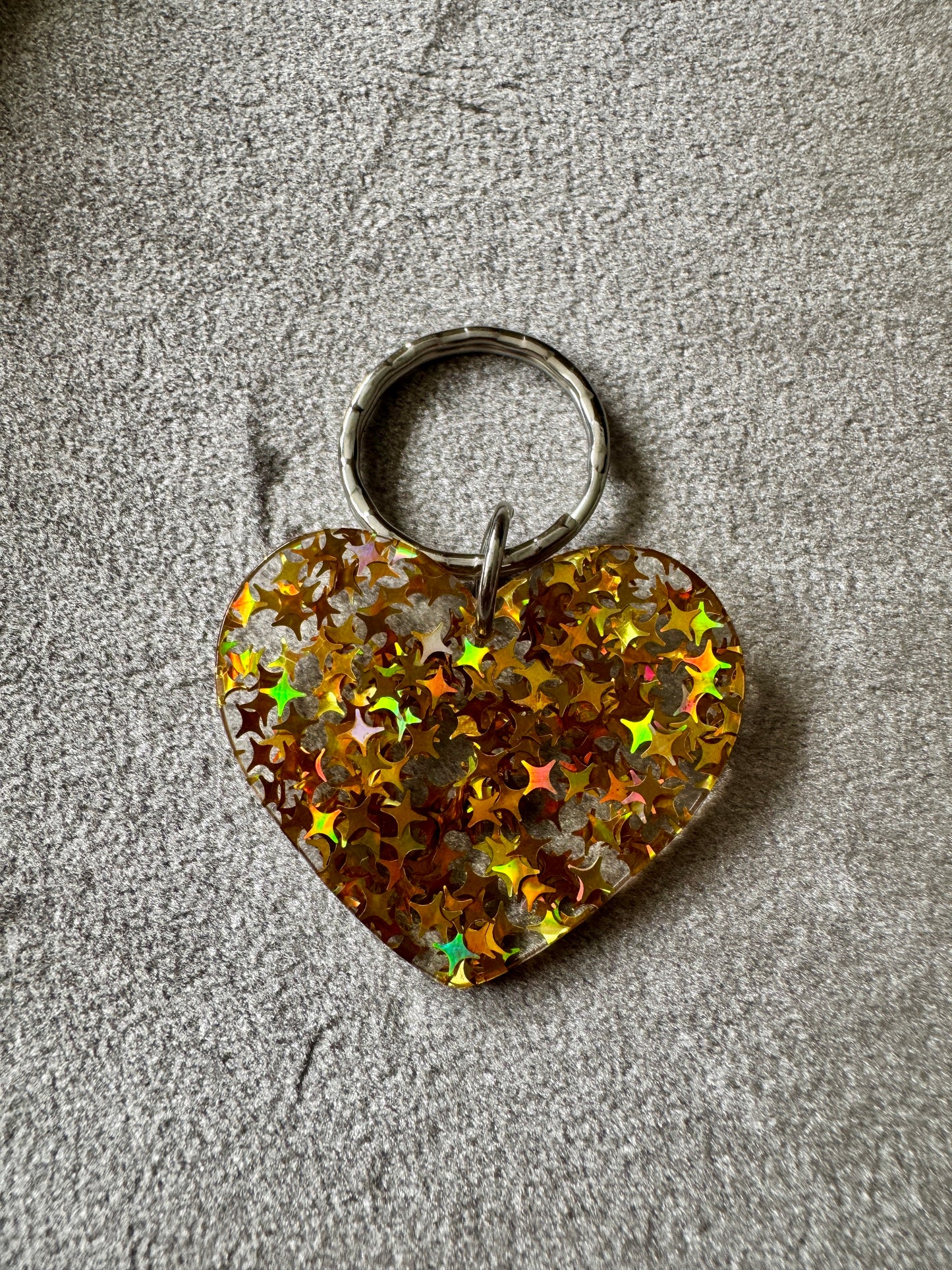 Glitter Heart Keyring