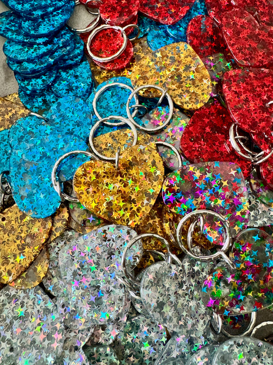 Glitter Heart Keyring