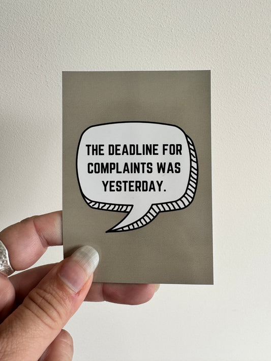 Deadline for complaints MAGNET