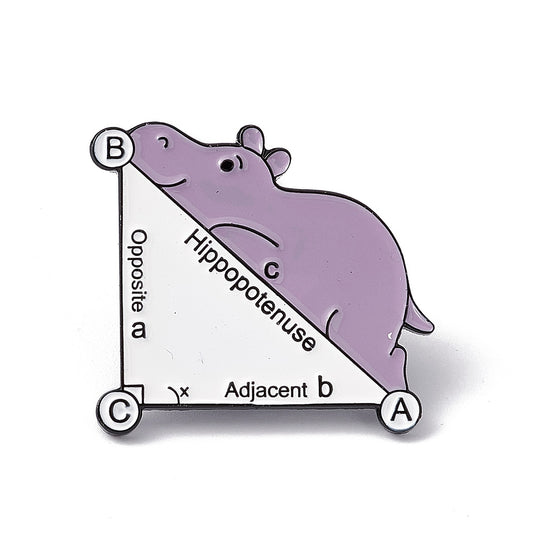 Hippopotenuse enamel pin