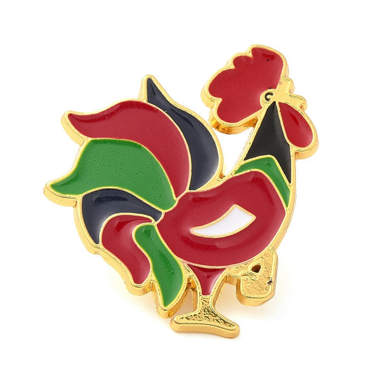 Rooster enamel pin