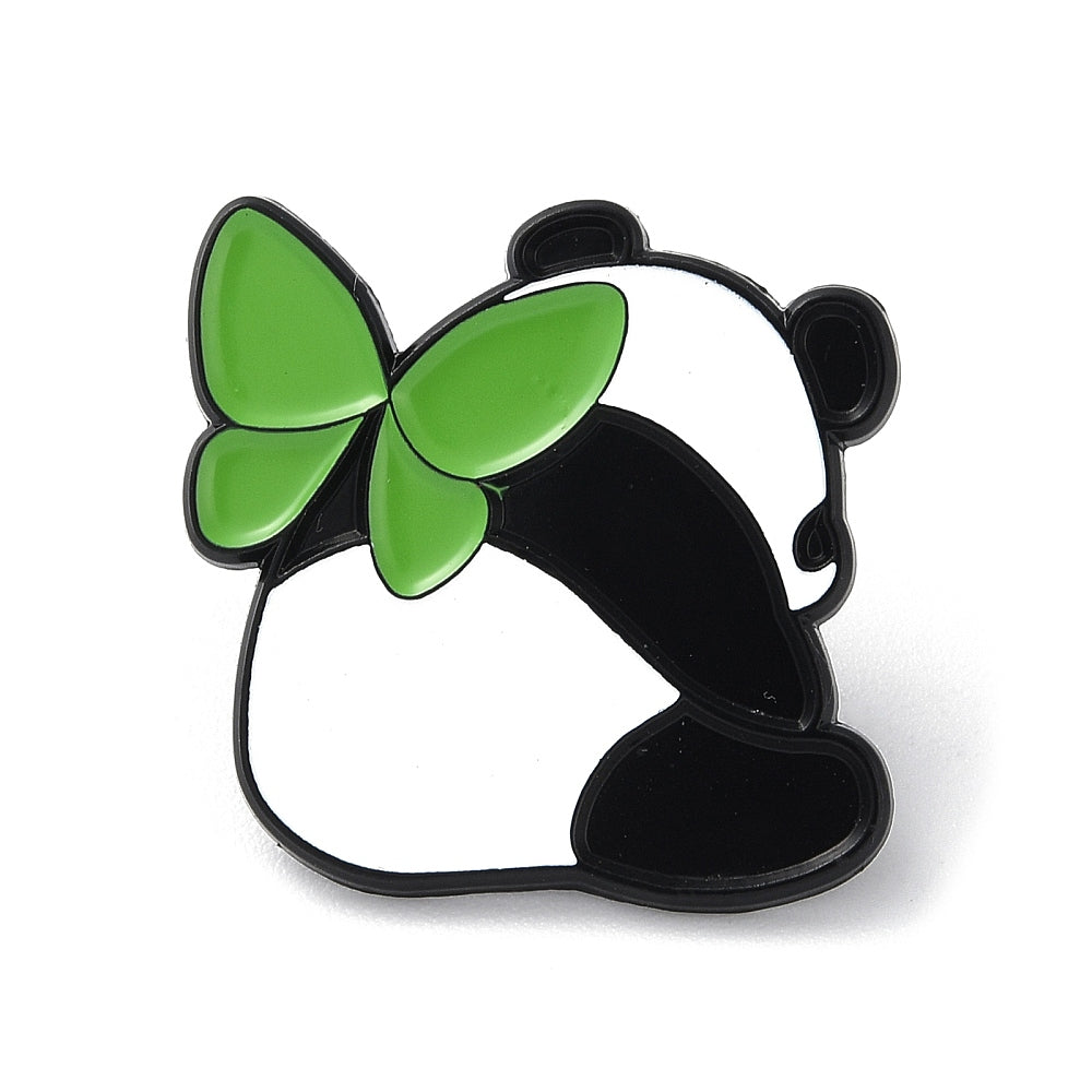 Panda butterfly enamel pin