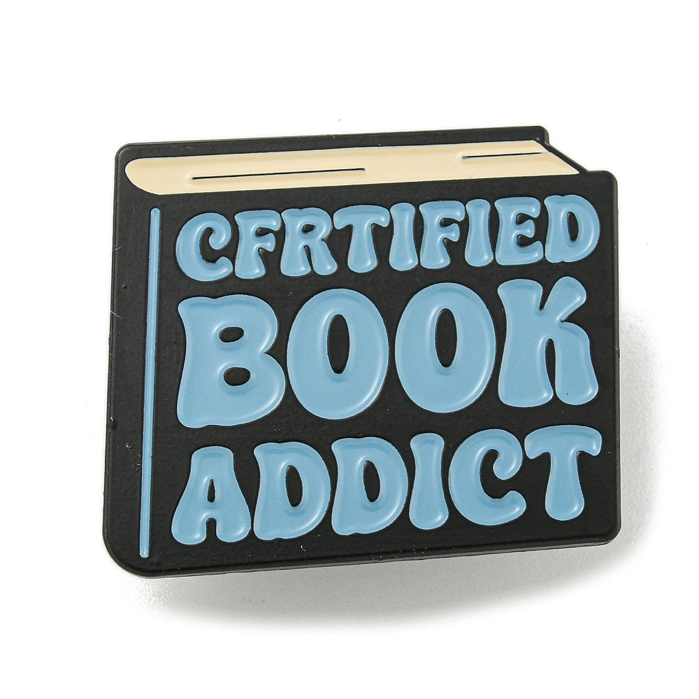 'Cfrtified book addict' enamel pin