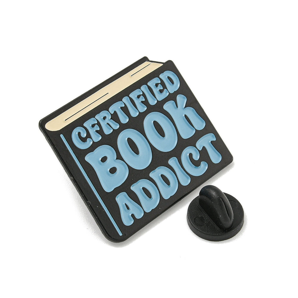 'Cfrtified book addict' enamel pin