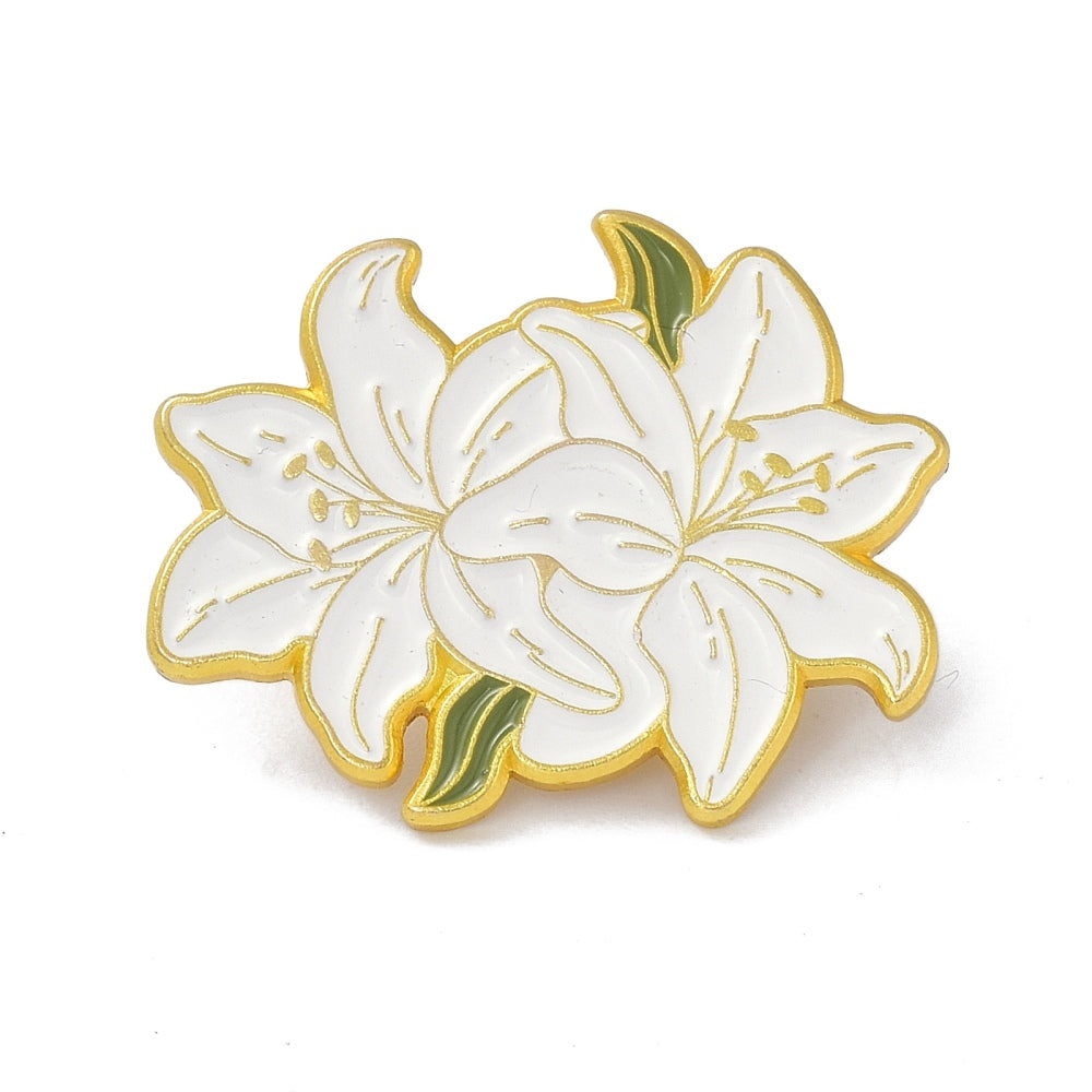 Lily flower enamel pin