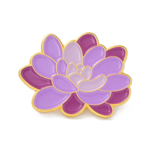 Purple lotus flower enamel pin