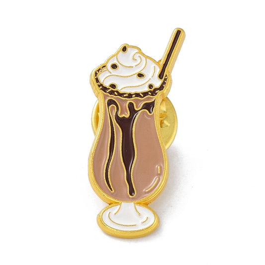 Ice cream drink enamel pin