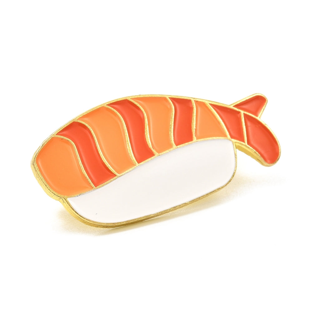 Prawn sushi enamel pin