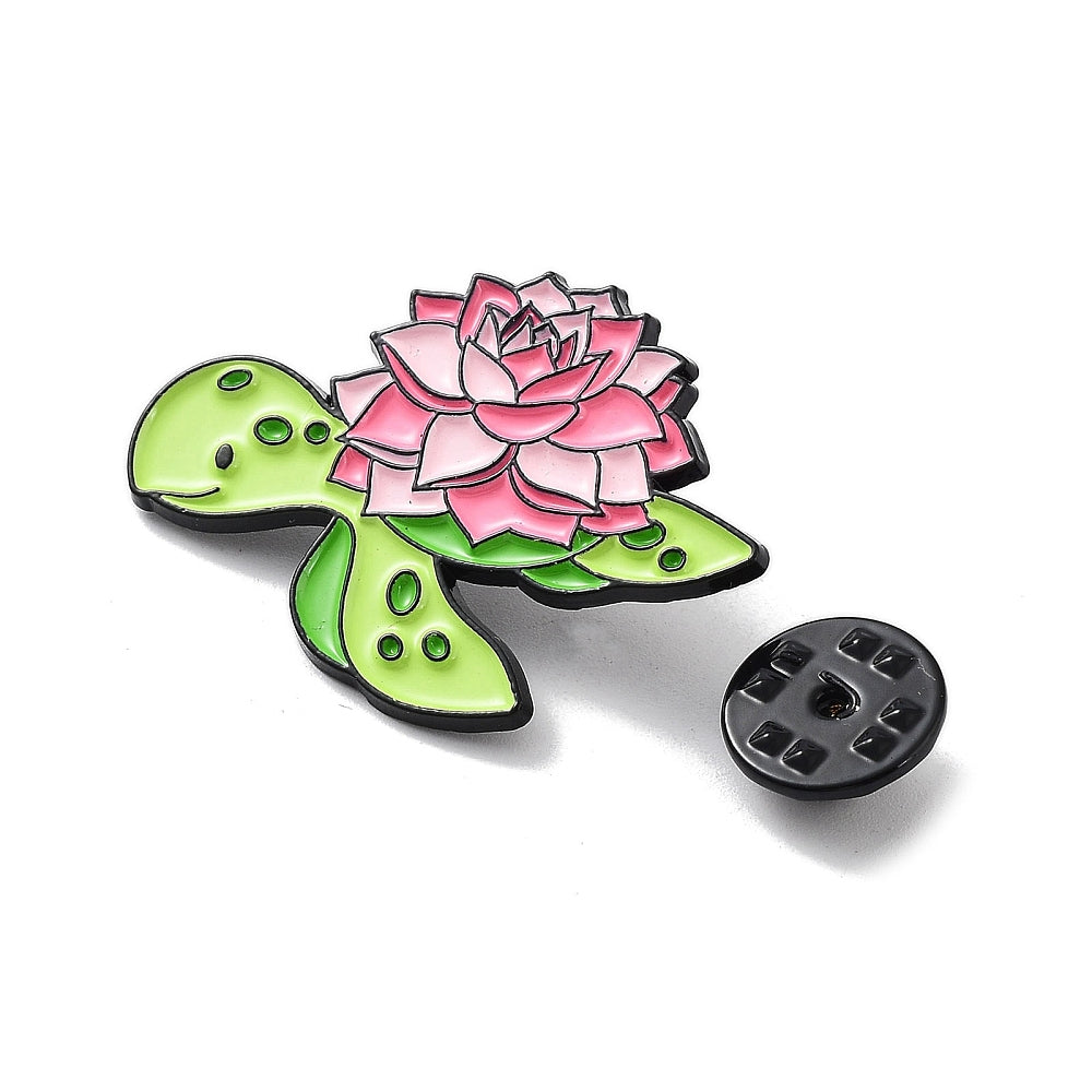 Lotus turtle enamel pin