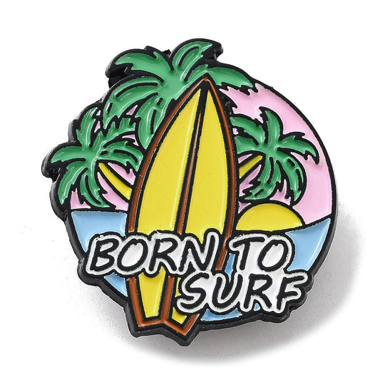 'Born to surf' enamel pin