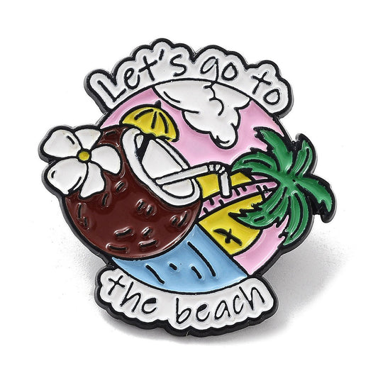 'Let's go to the beach' enamel pin