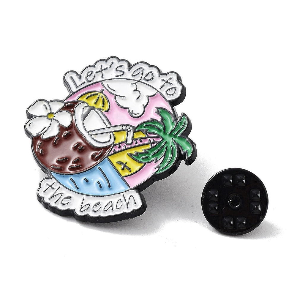 'Let's go to the beach' enamel pin