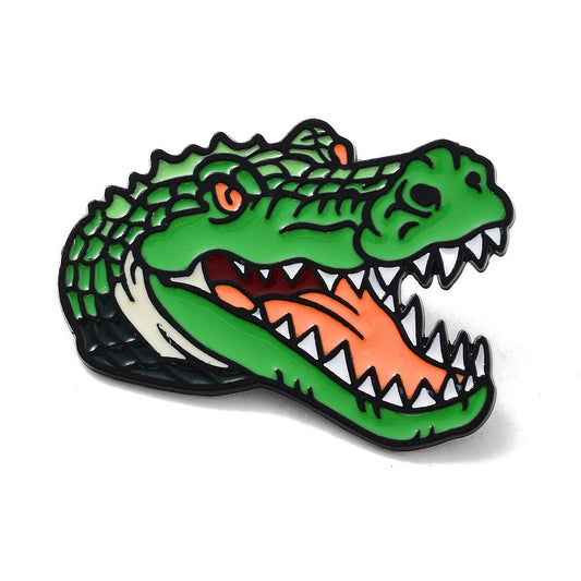 Crocodile alligator head enamel pin