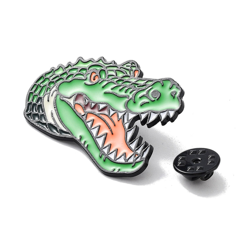 Crocodile alligator head enamel pin