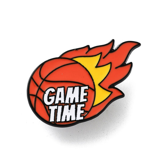 'Game time' basketball enamel pin