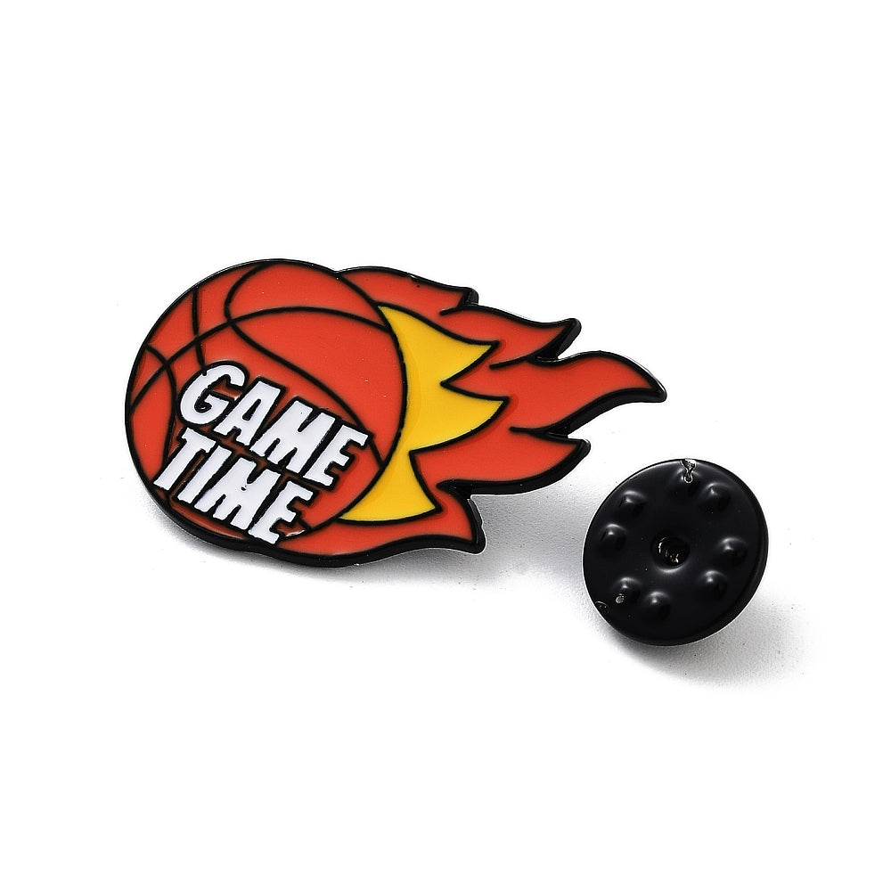 'Game time' basketball enamel pin