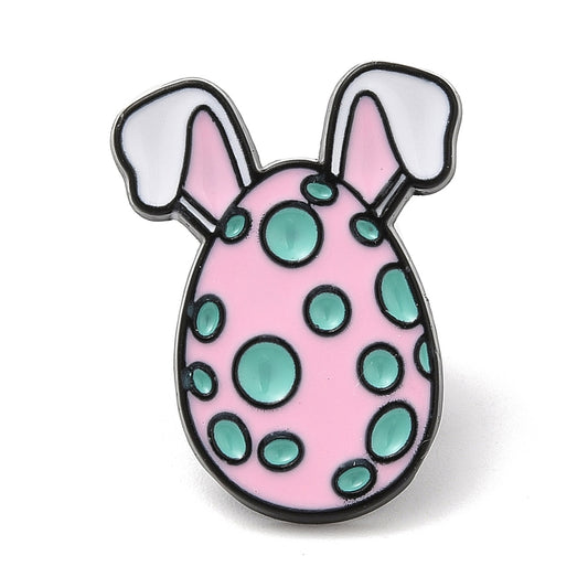 Easter egg bunny rabbit ears enamel pin