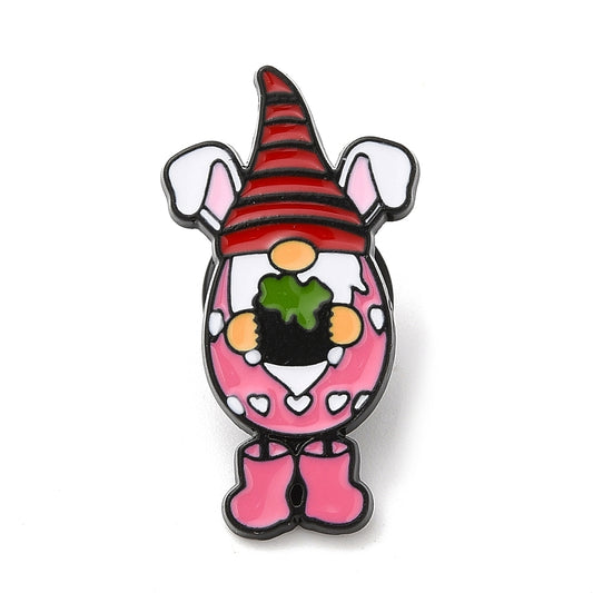 Easter gnome egg bunny rabbit ears enamel pin