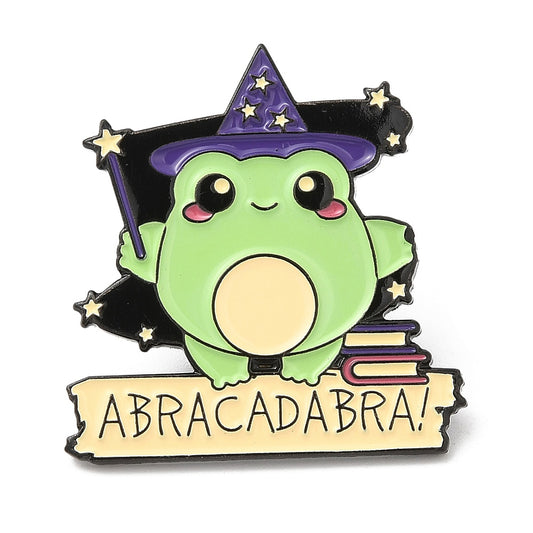 Frog magician 'ABRACADABRA!!' enamel pin