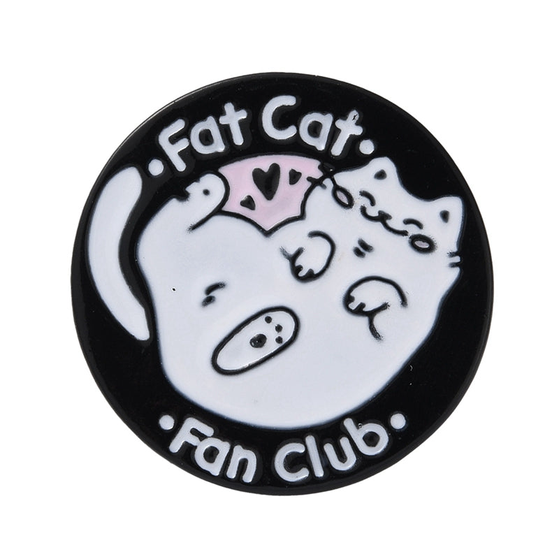 'Fat cat fan club' enamel pin