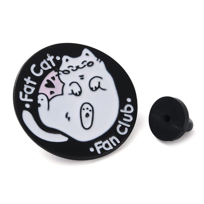 'Fat cat fan club' enamel pin