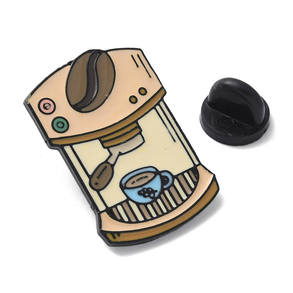 Coffee machine enamel pin