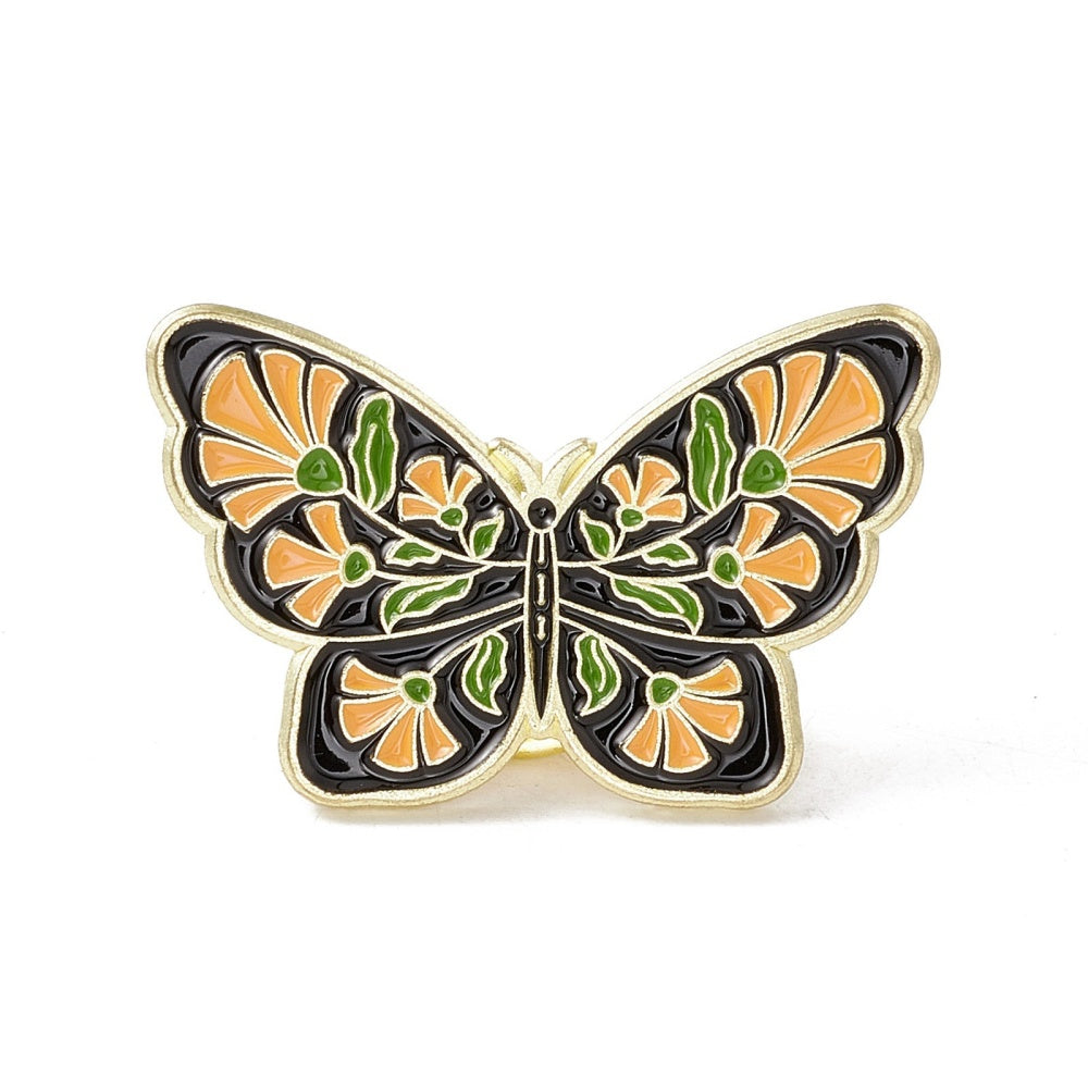 Black butterfly enamel pin