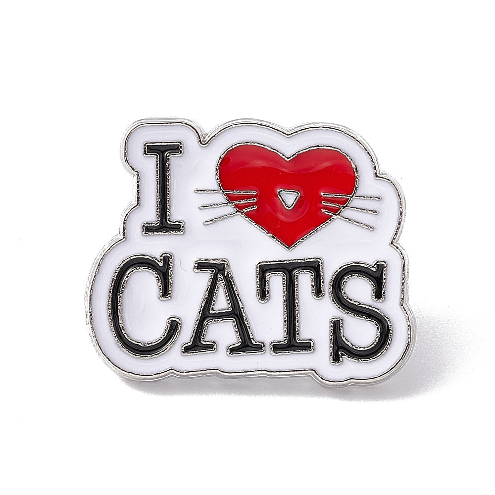 'I heart cats' enamel pin