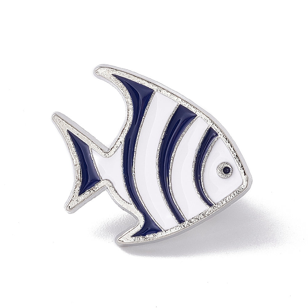 Striped fish enamel pin