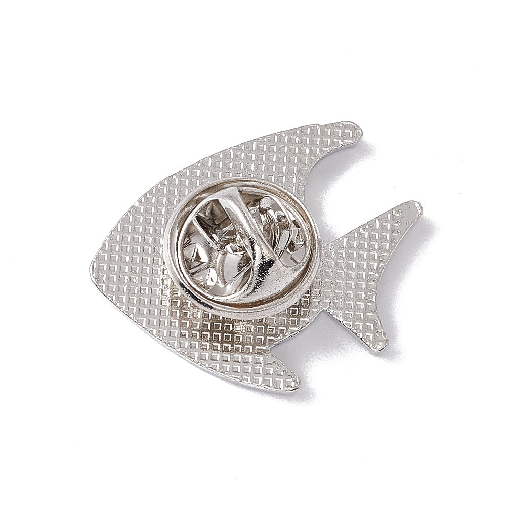 Striped fish enamel pin