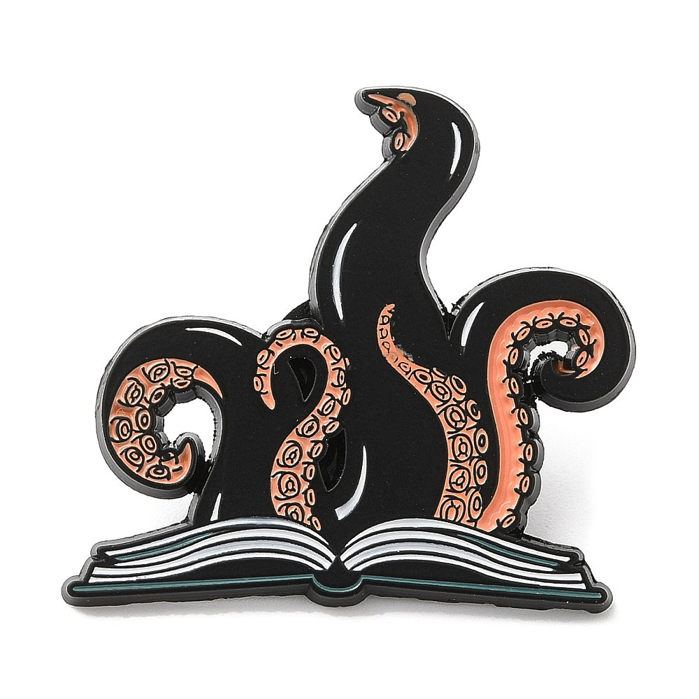 Octopus book enamel pin